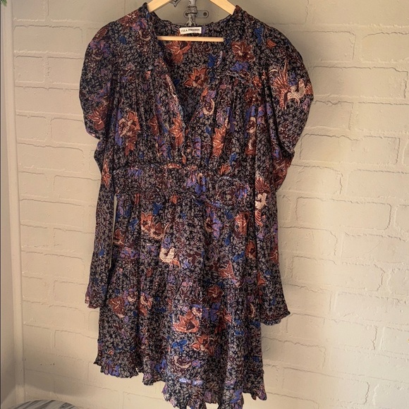 Ulla Johnson Julie Dress floral puff shoulder long sleeve cotton viscose 12 sz - Picture 7 of 8